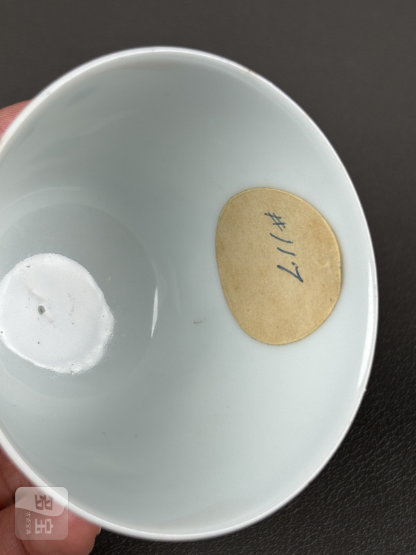 清康熙 五彩二月杏花花神杯（带木盒） - 图18